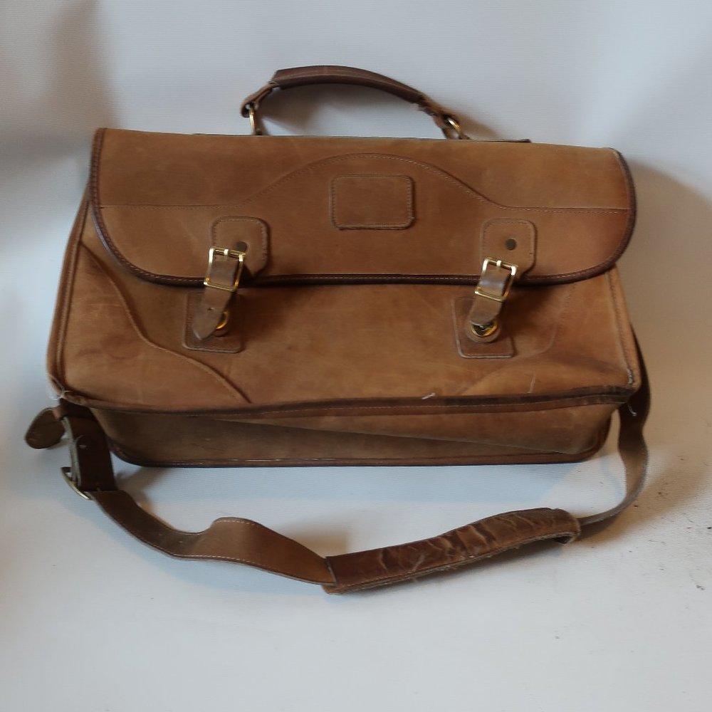 ORVIS LEATHER SATCHEL MESSENGER BRIEFCASE BAG *